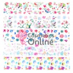Folii de transfer, FST025 cu Flori si Frunze colorate, set 10 bucati